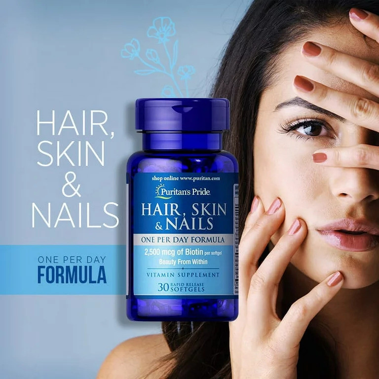 Комплекс для волосся, шкіри та нігтів Puritan's Pride Hair, Skin &amp; Nails One Per Day Formula 30 Softgels Луцьк - фото 2