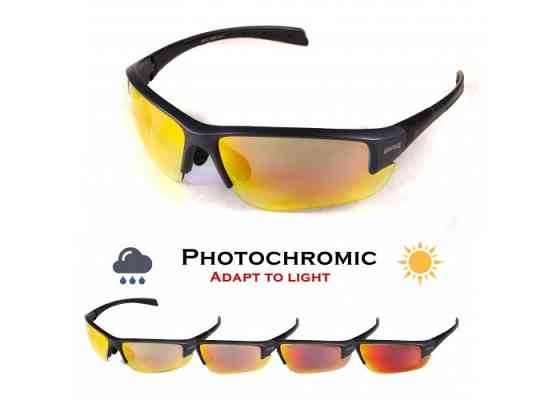 Окуляри фотохромні (захисні) Global Vision Hercules-7 Photochromic Anti-Fog (G-Tech™ red), фотохромні дзеркальні червоні Запоріжжя