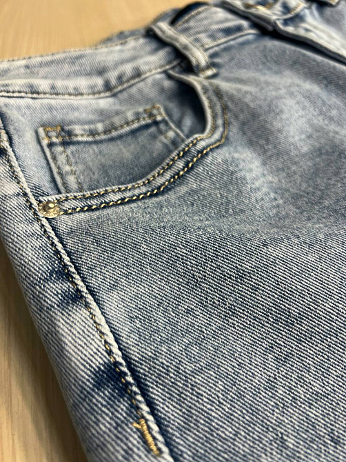 Шорти жіночі джинсові Liana 4-015 бермуди висока посадка великі розміри стрейч блакитні, блакитний, 30, 30, 81 см, 112 см Київ - фото 5