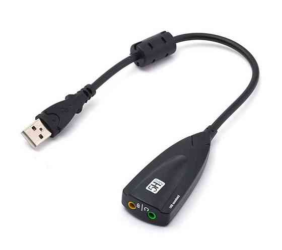 Звукова карта USB AUX jack, 2*TRS (Mic + Ear)  Virtual 7.1 Channel, C-Media, кабель 25 см, чорна Винница