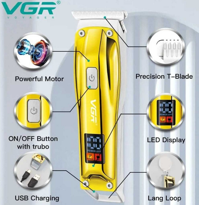 Машинка тример для бороди волос VGR V-956 тример акумуляторний. Харків - фото 6