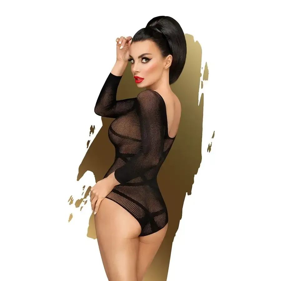 Боді Penthouse High On Love XL Black, глибокий виріз на спині, імітація стреп Львів - фото 2
