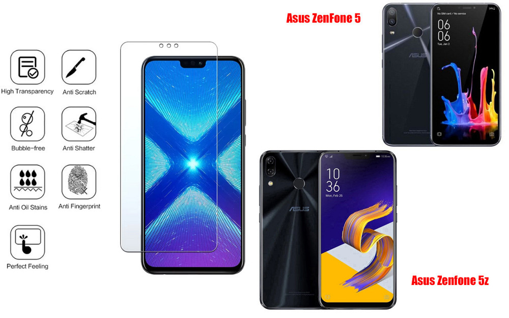 Захисне скло NeoGlass для Asus ZenFone 5, Zenfone 5z – надпрозоре та стійке Київ - фото 4