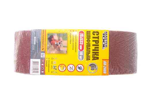 MASTERTOOL Стрічка шліфувальна MASTERTOOL зерно P80 76×533 мм 10 шт 08-2408 Киев