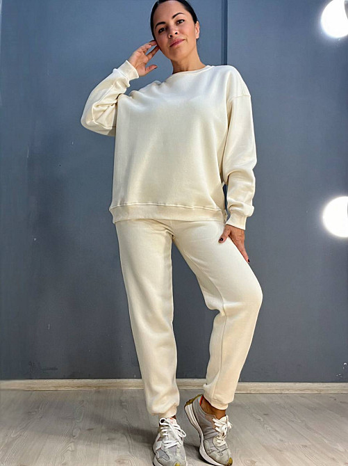 Штани жіночі Pepper&mint 24-13 спортивні джоггери резинка на талії утеплені молочні, молочний, S Київ - фото 4