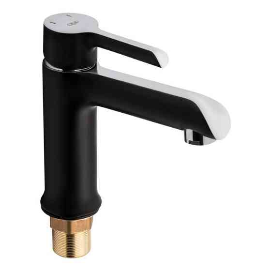 Змішувач для раковини Qtap Grand QTGRABCR001F (k35), одноважільний, низький, Chrome/Black Харків
