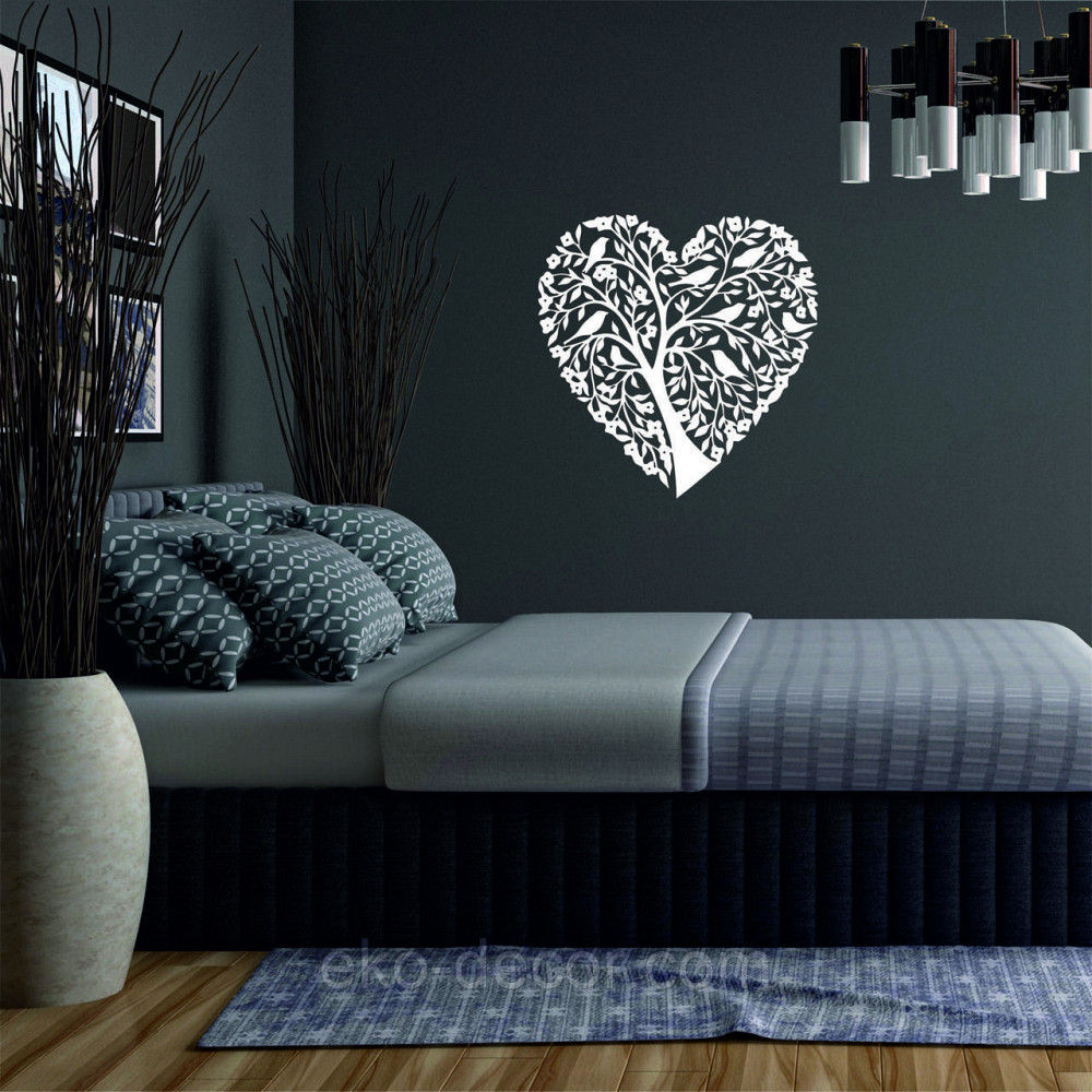 Декоративное настенное 3D Панно «Птицы Сердце» Декор на стену с объемом 50*49 см, Белый Киев - изображение 3