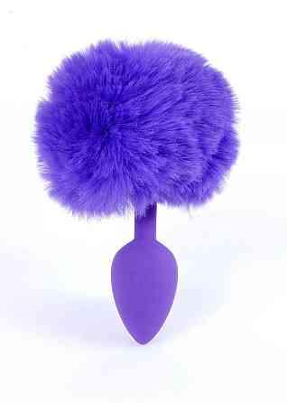 Анальная пробка - Bunny Tail Silicone Purple Plug Purple Sex Aura Киев