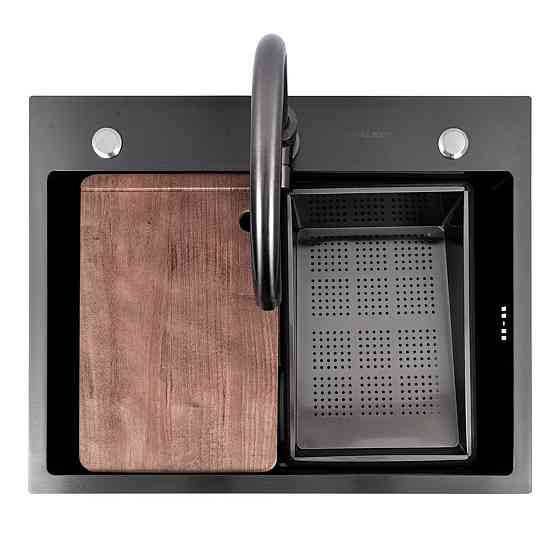 CM 64*50B Кухонна мийка PVD чорна (Work station) Valeso Handmade Коломыя