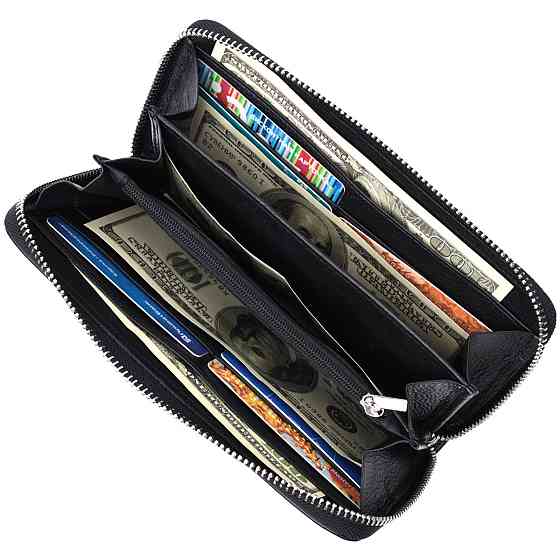 Красивый клатч унисекс на одно отделение из натуральной кожи Черный (ST Leather) Киев