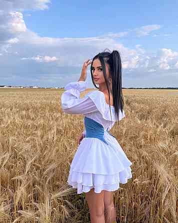 Женское нежное воздушное платье с корсетом крепшифон + джинс бенгалин Одесса