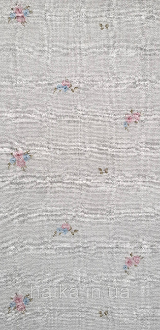 Шпалери вініл на флізеліні гарячого тиснення DUKA Selective1.06х10 квіти троянди ніжні маленькі прованс рожеві блакитні DK32450-1 Київ - фото 2