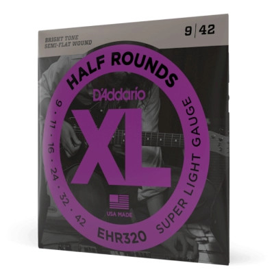Струни для гітари D'Addario XL Half Rounds Super Light (09-42) (EHR320) Вінниця - фото 2