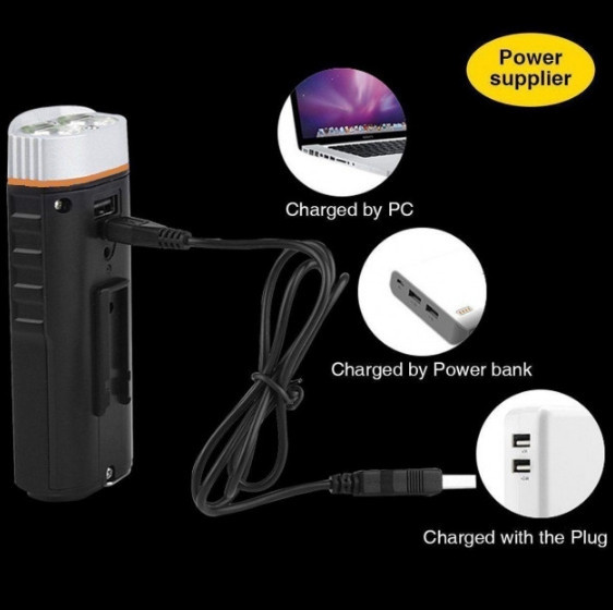 Велофара 3 в 1 PowerBank UltraFire Multifunctional Bicycle Light M48A Винница - изображение 3