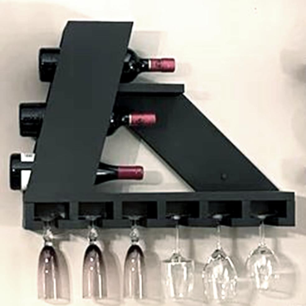 Настінна винна полиця "Імабарі" венге Миколаїв - фото 1