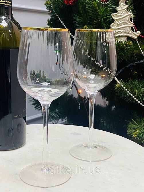 Набір келихів 2 шт. для мартіні та шампанського 200 мл «Грінвіль» смарагдове скло Київ - фото 3