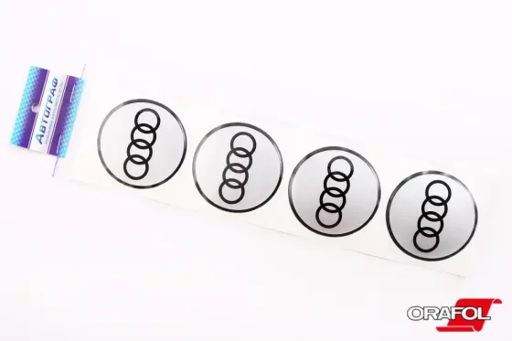 Наклейка на колпак 55ммм силікон Audi ребра. Автограф (4 шт.) Вінниця