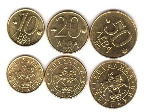 Bulgaria Болгарія набір 3 монети 10 20 50 Leva 1997 aUNC Полтава - фото 1