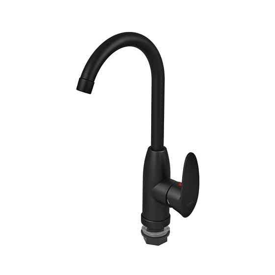 Кухонный смеситель Plamix Cezar-011-B Matte Black с подводкой комплект PM0668 Харьков