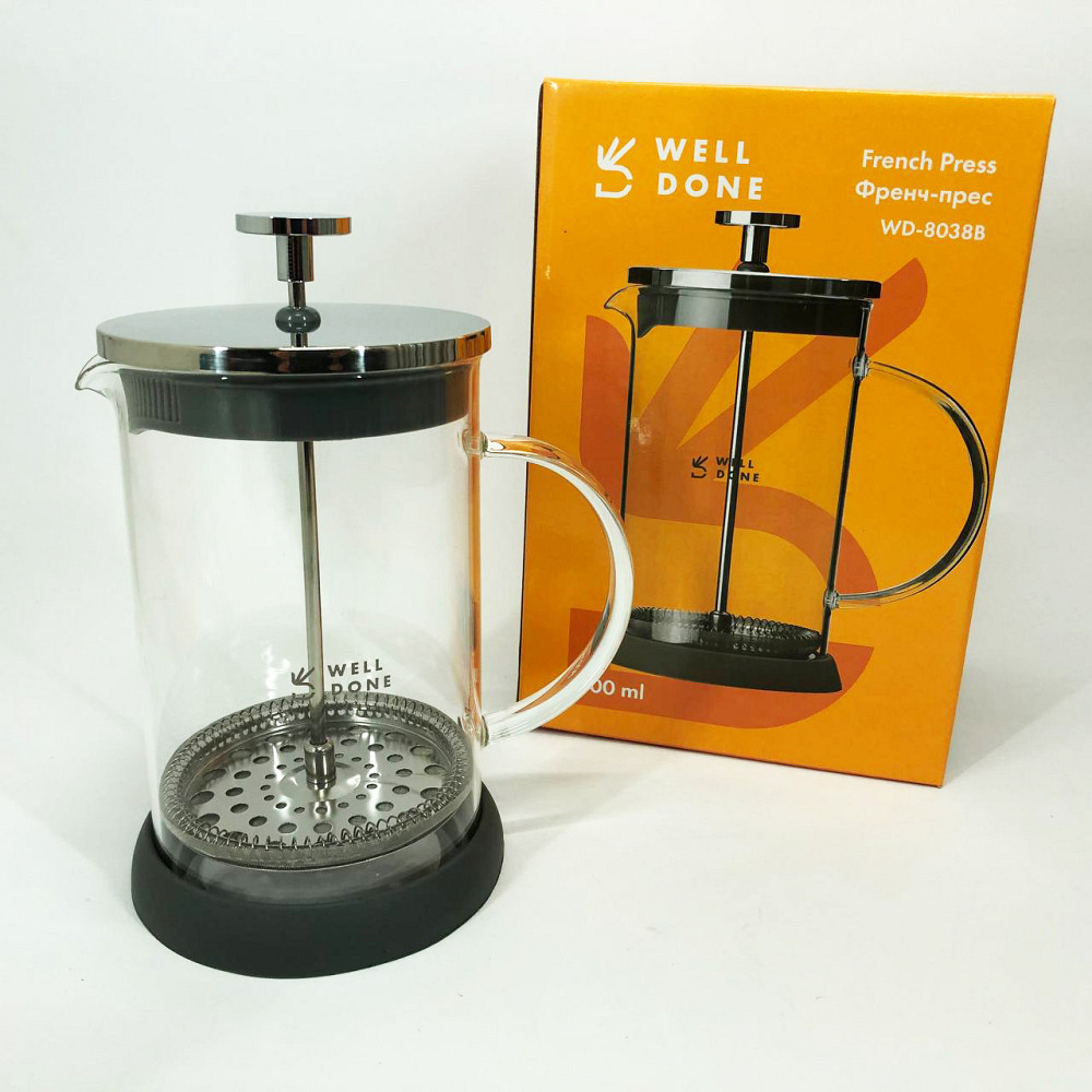 Заварник прозорий Well, Френч-прес з якісного матеріалу, Чайники для заварки, Домашній френч-прес MY-20 Івано-Франківськ - фото 10