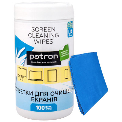 Салфетки Patron for TFT/PDA/LCD 100pcs F3-059 + microfiber 20х20cm (CS-PN-BUNDL-5) Винница - изображение 1