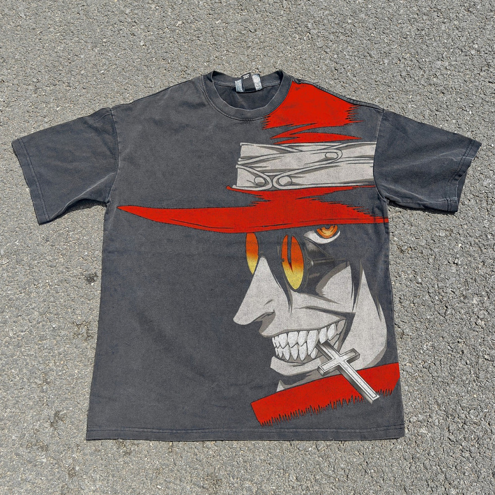 Футболка мужская с принтом аниме Аниме Хеллсинг Ултимате Аниме оверсайз (S/M/L) Черний Днепр - изображение 9