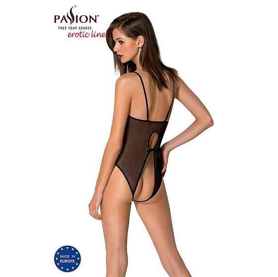 Боді з ажурним декором та відкритим кроком Passion URSULA BODY S/M, black Sex Aura Київ