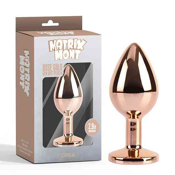 Анальна пробка золота CHISA MATRIX MONT з різнокольоровим каменем, розмір M Sex Aura Київ