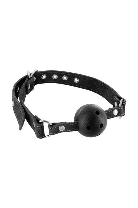 Кляп Fetish Tentation Premium Leather gag with stiff ball Sex Aura Київ - фото 1