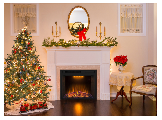 Електрокамін з обігрівом Royal Goodfire 23 LED зі звуком, цегляною кладкою, кольоровою підсвіткою та Львів - фото 9