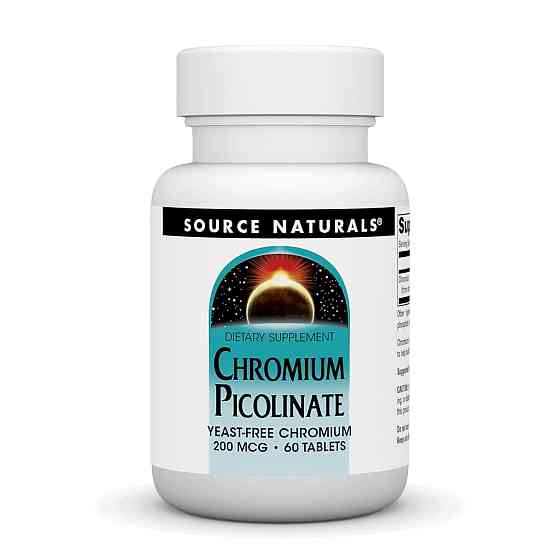 Хром Піколінат Source Naturals Chromium Picolinate 200 mcg Yeast Free - 60 tabs Луцьк
