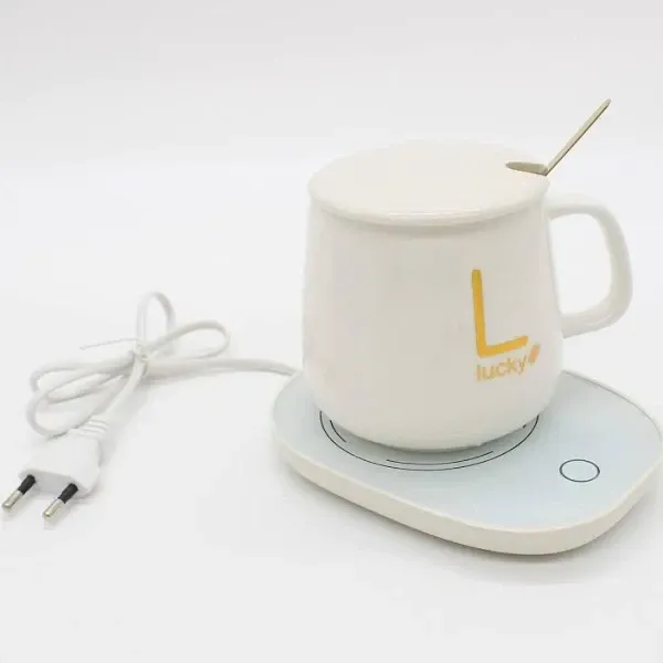 Чашка керамічна на підставці з підігрівом у подарунковій упаковці, в комплекті ложка та кабель, Біла Одеса - фото 9