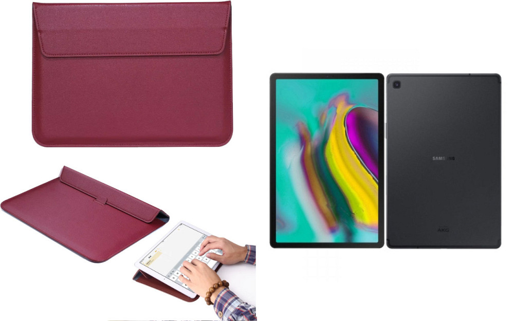 Чохол-конверт VitoCase для Samsung Galaxy Tab S5e (2019), з функцією підставки для планшета Бордовий Київ - фото 1