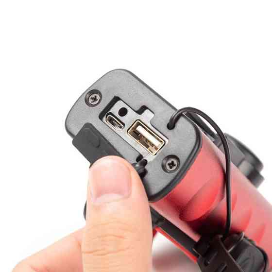 Велофара с сигналом и держателем телефона USB/PowerBank/4000mAh 400lm 2диода 2режима+flash Бровары