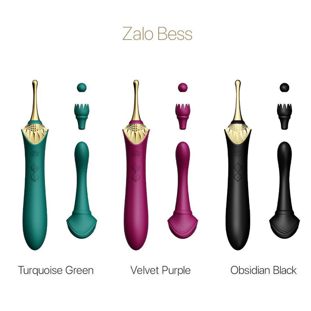 Вагинально-клиторальный вибратор Zalo — Bess Turquoise Green, многофункциональный с насадками Sex Aura Киев - изображение 8