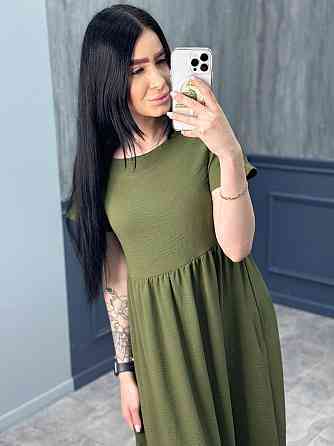 Летнее платье миди свободного кроя Ordinary 46-48, Хаки Киев