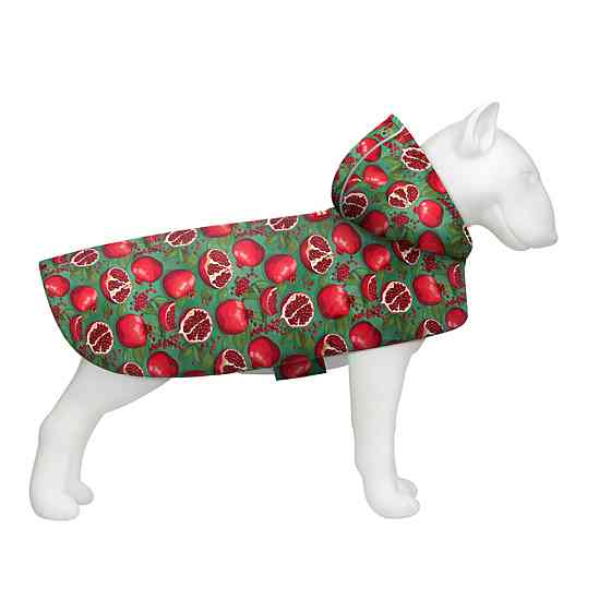 Дощовик-накидка з капюшоном для собак WAUDOG Clothes, малюнок "Гранати", S, А 32-35 см, B 41-52 см, С 26-33 см Київ