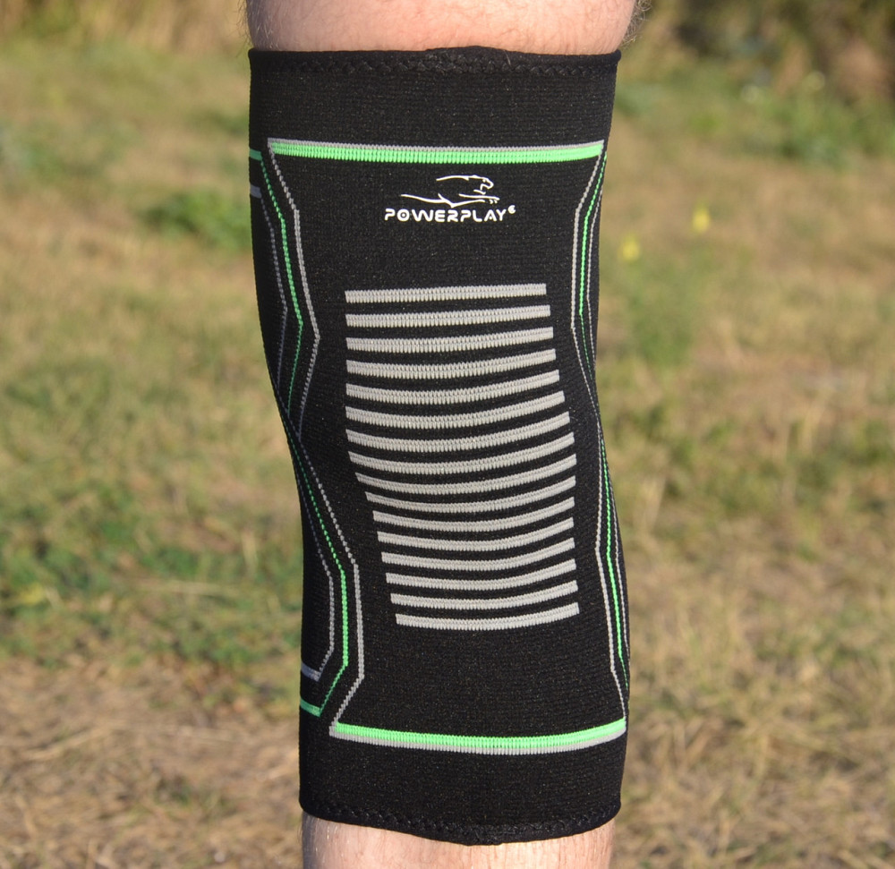 Наколінники PowerPlay 4099 Knee Support Чорно/Зелені L/XL (пара) Каменское - изображение 8