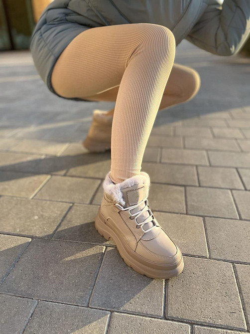 Черевики жіночі BR 07 бежеві (зима шкіра натуральна) 39 Коломия - фото 1