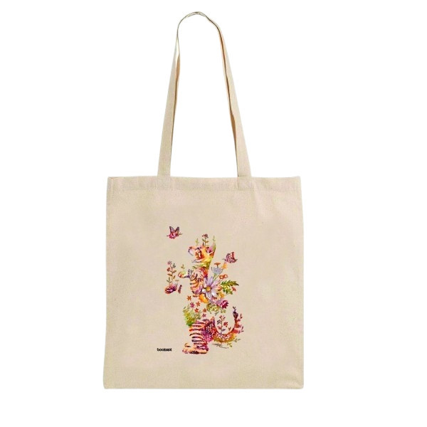 Екошопер BookOpt BK4050 Грайливий кіт з метеликом бежевий Луцьк - фото 1