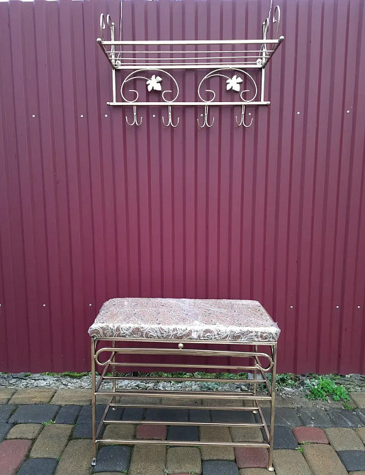 Прихожая банкетка пуфик пуф кованый без спинки малый M-096 Киев - изображение 1