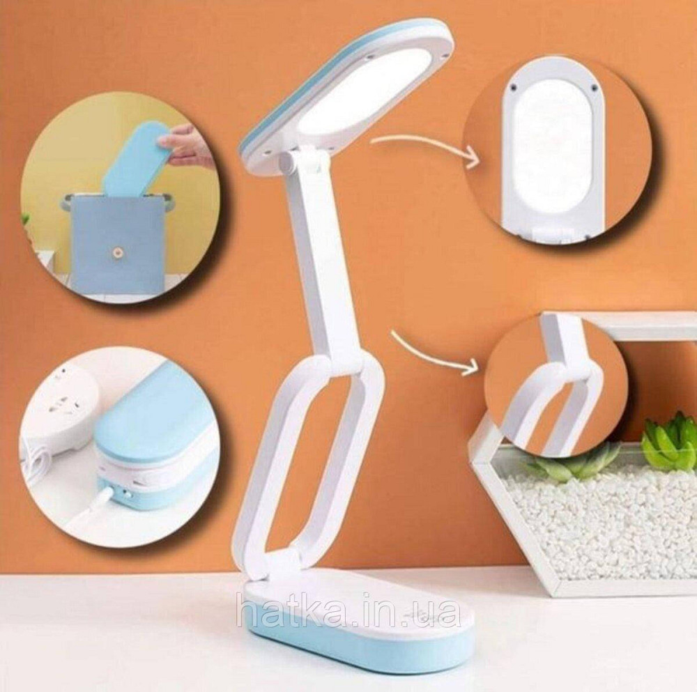 Светильник настольный LED VALESO аккумуляторный, складной, полный спектр, голубой 1964 Киев - изображение 1