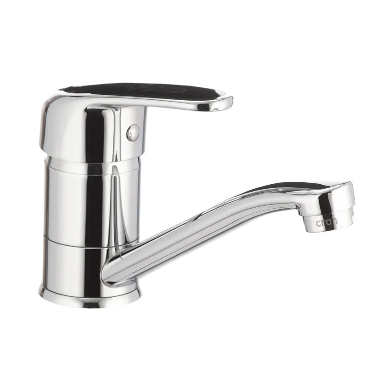 Смеситель для умывальника Cron Magic 004 с изливом 15 см и черной ручкой (CR0107) Харьков - изображение 1