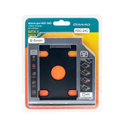 Фрейм-переходник Grand-X HDD 2,5'' SATA2/SATA3 Slim 9,5mm (HDC-24С) Винница - изображение 3