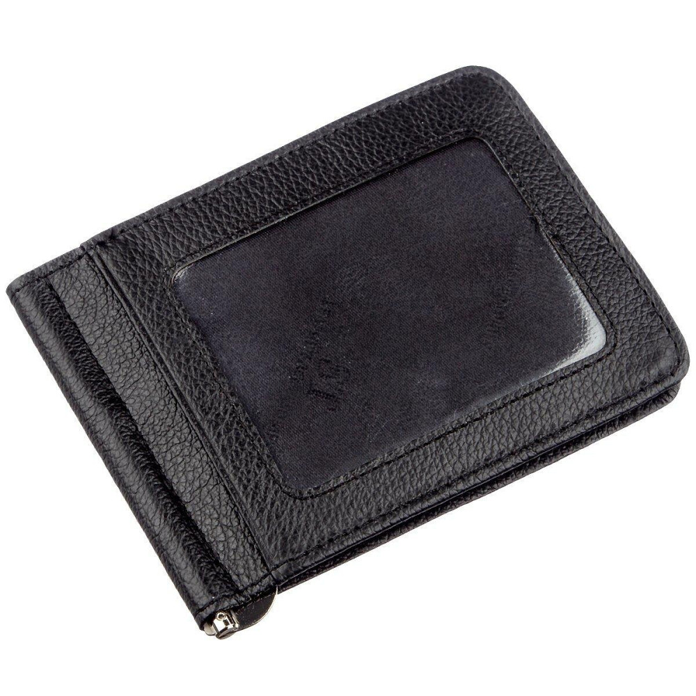 Чоловічий шкіряний затискач для грошей на магніті чорний (ST Leather) Київ - фото 17