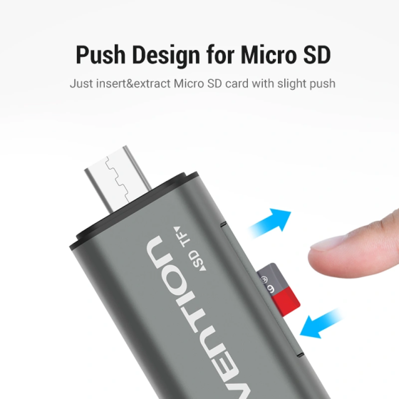 Кардридер Vention USB3.0 Multi-function Card Reader Gray Metal Type (CCHH0) Одесса