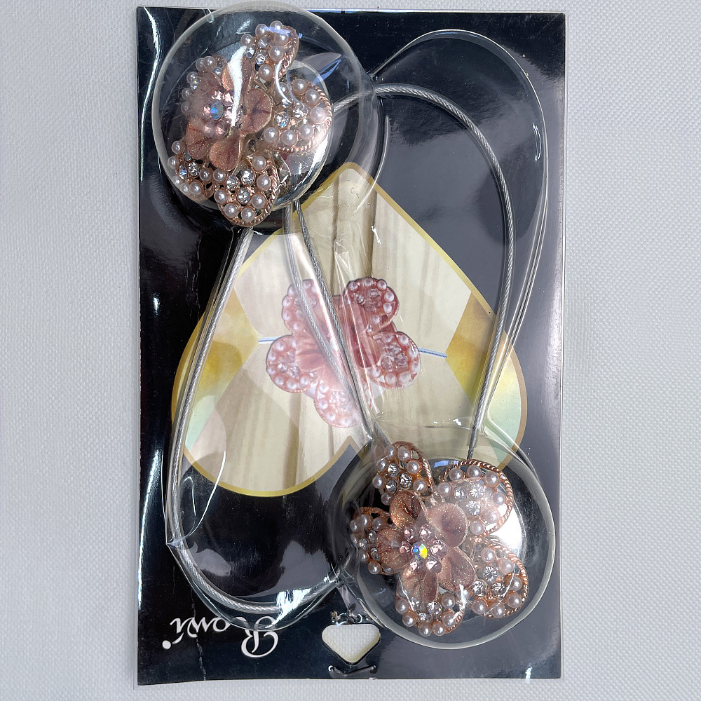 Магніти для штор та гардин "Flowers" набір 2 шт Персиковий (81-231) Київ - фото 8