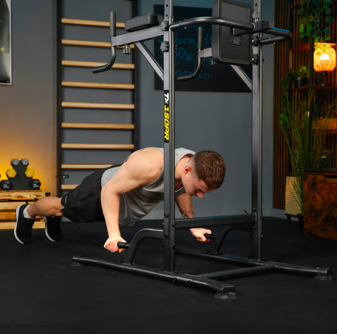 Силова станція тренажер з еспандерами Trex Sport TX-150PR підлоговий турнік і бруси для дому та спортзалу Київ - фото 7
