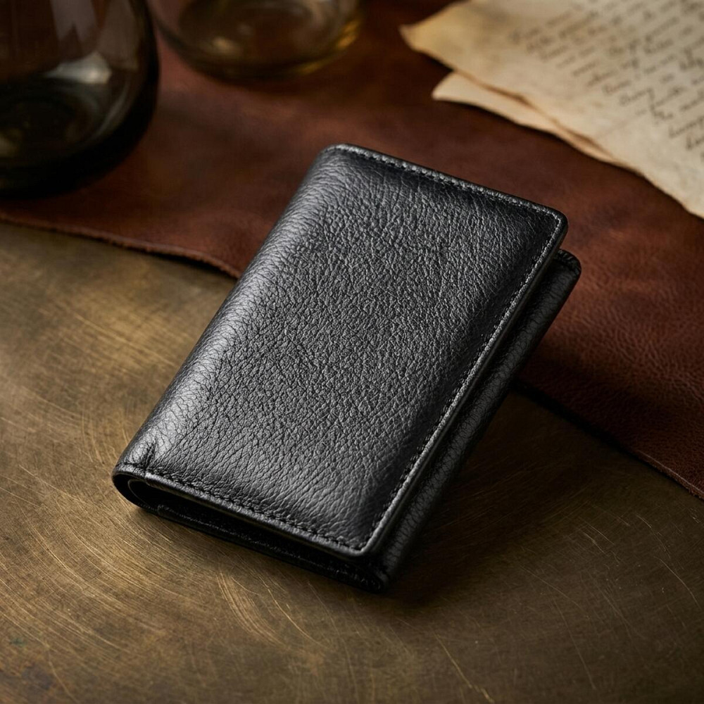 Практичный кошелек с монетницей из натуральной кожи ST Leather 22740 Черный Киев - изображение 13
