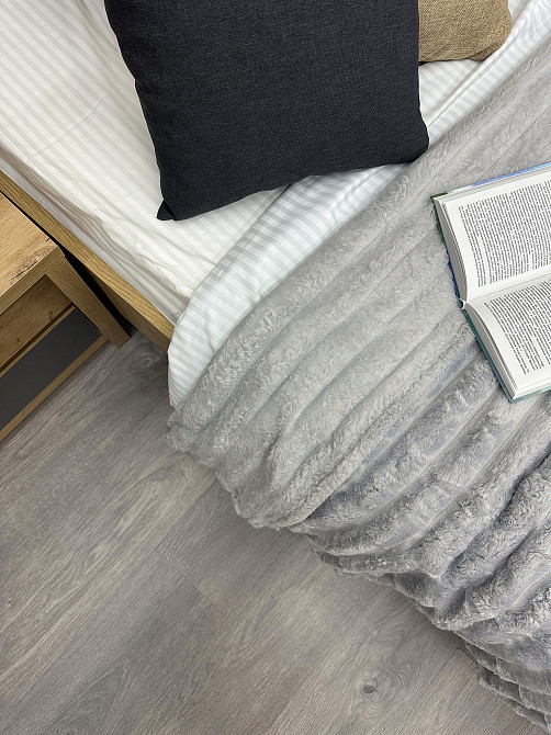 Плед-покривало смужка Шарпей 220х220 см (+-5см) Сірий (87-031) Київ - фото 7